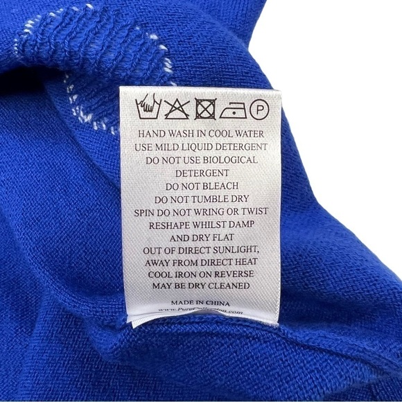 Pure Collection Wool Cotton Relaxed Split Hem Sweater Cobalt Spot Size 12 - Picture 6 of 8